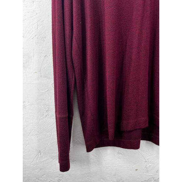 Rails Top Grommet V-Neck Soft Long Sleeve Tunic Top Burgundy Sweater Women's M - Picture 8 of 10